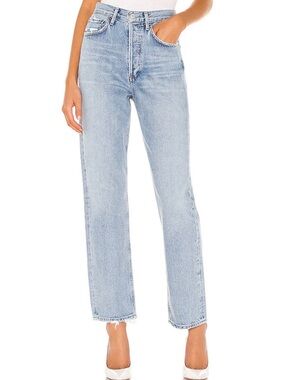 AGOLDE Light Blue High-Rise Straight Leg Jeans